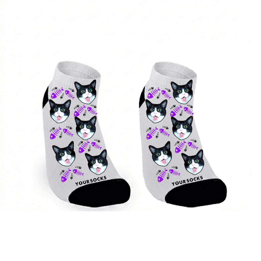 Calcetines cortos con espinas de pez de colores - Your Shop